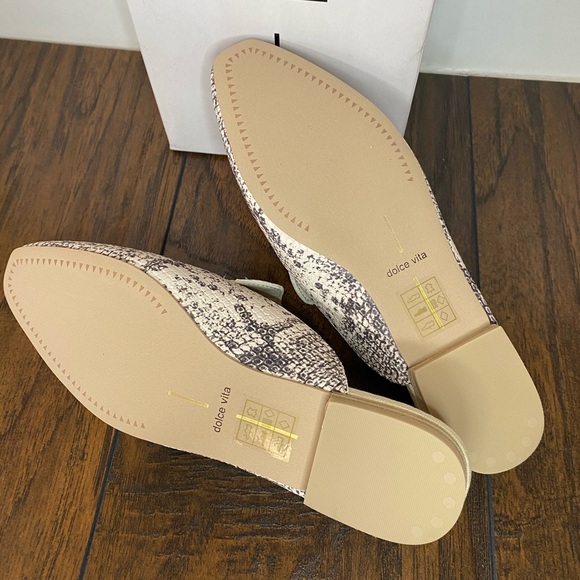 Dolce Vita Halee Flat Mule Stone Snake Print 6.5 - Picture 5 of 6